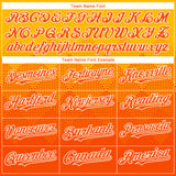 Custom Gold Orange-White Gradient Square Shape 3D Pattern Design Bomber Full-Snap Varsity Letterman Hoodie Jacket