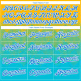 Custom Gold Powder Blue-White Gradient Square Shape 3D Pattern Design Bomber Full-Snap Varsity Letterman Hoodie Jacket