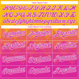 Custom Gold Deep Pink-White Gradient Square Shape 3D Pattern Design Bomber Full-Snap Varsity Letterman Hoodie Jacket