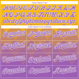 Custom Gold Medium Purple-White Gradient Square Shape 3D Pattern Design Bomber Full-Snap Varsity Letterman Hoodie Jacket