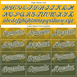 Custom Gold Olive-White Gradient Square Shape 3D Pattern Design Bomber Full-Snap Varsity Letterman Hoodie Jacket
