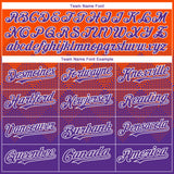 Custom Orange Purple-White Gradient Square Shape 3D Pattern Design Bomber Full-Snap Varsity Letterman Hoodie Jacket