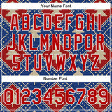 Custom Royal Red-White Christmas 3D Bomber Full-Snap Varsity Letterman Jacket