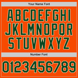 Custom Orange Green-Cream Bomber Full-Snap Varsity Letterman Hoodie Jacket