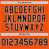 Custom Orange Black-White Bomber Full-Snap Varsity Letterman Hoodie Jacket