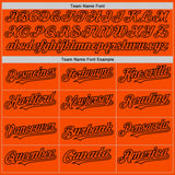 Custom Orange Black Bomber Full-Snap Varsity Letterman Hoodie Jacket