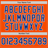 Custom Orange Royal-White Bomber Full-Snap Varsity Letterman Hoodie Jacket