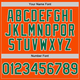 Custom Orange Kelly Green-White Bomber Full-Snap Varsity Letterman Hoodie Jacket