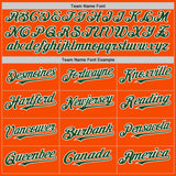 Custom Orange Green-White Bomber Full-Snap Varsity Letterman Two Tone Hoodie Jacket
