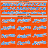 Custom Orange Powder Blue-White Bomber Full-Snap Varsity Letterman Two Tone Hoodie Jacket