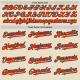 Custom Cream Orange-Navy Bomber Full-Snap Varsity Letterman Two Tone Hoodie Jacket