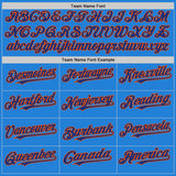 Custom Powder Blue Royal-Orange Bomber Full-Snap Varsity Letterman Two Tone Hoodie Jacket