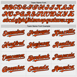 Custom White Orange-Black Bomber Full-Snap Varsity Letterman Hoodie Jacket