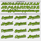 Custom White Neon Green-Black Bomber Full-Snap Varsity Letterman Hoodie Jacket