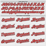 Custom White Red-Black Bomber Full-Snap Varsity Letterman Hoodie Jacket