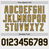 Custom White Black-Old Gold Bomber Full-Snap Varsity Letterman Two Tone Hoodie Jacket