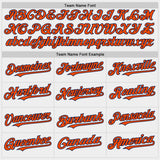 Custom White Orange-Navy Bomber Full-Snap Varsity Letterman Two Tone Hoodie Jacket