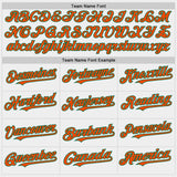 Custom White Orange-Kelly Green Bomber Full-Snap Varsity Letterman Two Tone Hoodie Jacket