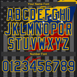 Custom Black Royal Yellow-Gray Venezuela Venezuelan Flag 3D Bomber Full-Snap Varsity Letterman Hoodie Jacket