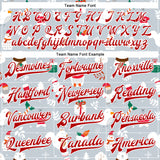Custom Silver Red-White Christmas 3D Bomber Full-Snap Varsity Letterman Jacket