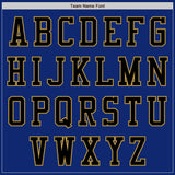 Custom Royal Black-Old Gold Bomber Varsity Letterman Two Tone Zipper Jacket