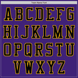 Custom Purple Black-Gold Bomber Varsity Letterman Zipper Jacket