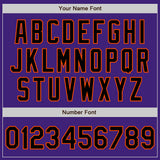 Custom Purple Black-Orange Bomber Varsity Letterman Zipper Jacket