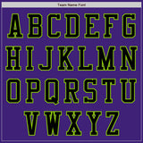 Custom Purple Black-Neon Green Bomber Varsity Letterman Zipper Jacket