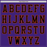Custom Purple Black Orange-Cream Bomber Varsity Letterman Two Tone Zipper Jacket