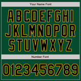 Custom Kelly Green Black-Gold Bomber Varsity Letterman Zipper Jacket