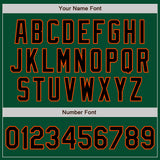 Custom Kelly Green Black-Orange Bomber Varsity Letterman Zipper Jacket
