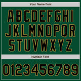 Custom Kelly Green Black-Old Gold Bomber Varsity Letterman Zipper Jacket