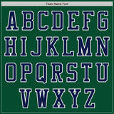 Custom Kelly Green Navy-White Bomber Varsity Letterman Zipper Jacket