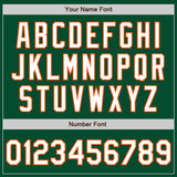 Custom Kelly Green White-Orange Bomber Varsity Letterman Zipper Jacket
