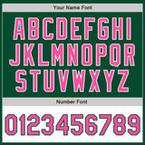 Custom Kelly Green Pink-White Bomber Varsity Letterman Two Tone Zipper Jacket