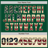 Custom Kelly Green Vintage USA Flag Cream-Black Bomber Varsity Letterman Two Tone Zipper Jacket