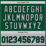 Custom Kelly Green Gray-Black Bomber Varsity Letterman Two Tone Zipper Jacket