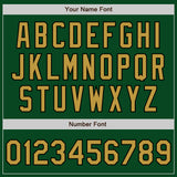 Custom Green Old Gold-Black Bomber Varsity Letterman Zipper Jacket