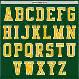 Custom Green Gold-White Bomber Varsity Letterman Zipper Jacket