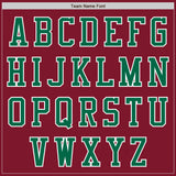 Custom Crimson Kelly Green-White Bomber Varsity Letterman Zipper Jacket