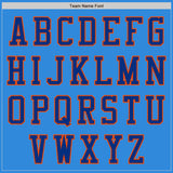 Custom Powder Blue Orange-Royal Bomber Varsity Letterman Two Tone Zipper Jacket