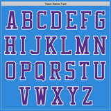 Custom Powder Blue White-Purple Bomber Varsity Letterman Two Tone Zipper Jacket