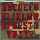 Custom Camo Red-Navy Bomber Varsity Letterman Salute To Service Zipper Jacket