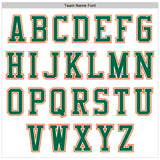 Custom White Kelly Green-Orange Bomber Varsity Letterman Zipper Jacket