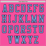 Custom Pink Black-Light Blue Bomber Varsity Letterman Two Tone Zipper Jacket