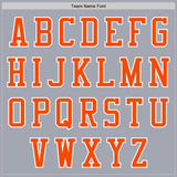 Custom Gray White-Orange Bomber Varsity Letterman Two Tone Zipper Jacket