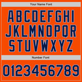 Custom Orange Navy-Light Blue Bomber Varsity Letterman Zipper Jacket