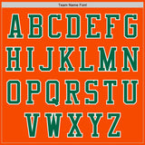 Custom Orange White-Kelly Green Bomber Varsity Letterman Two Tone Zipper Jacket