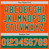 Custom Orange White-Kelly Green Bomber Varsity Letterman Two Tone Zipper Jacket