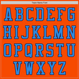 Custom Orange Navy-Powder Blue Bomber Varsity Letterman Two Tone Zipper Jacket
